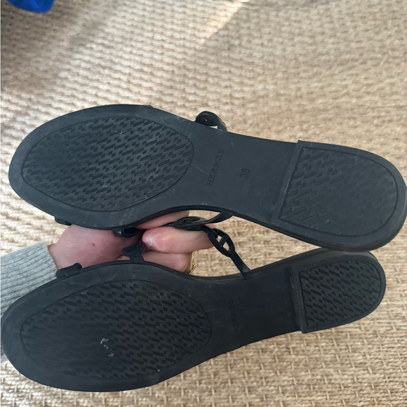 Hermes black rubber slides. Size 38 worn once. - Picture 2 of 2